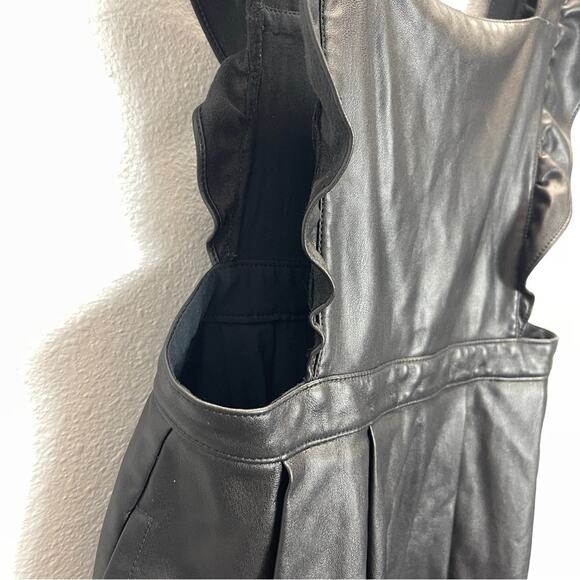 Maeve Anthropologie Faux Vegan Leather Pinafore Dress - Picture 3 of 12